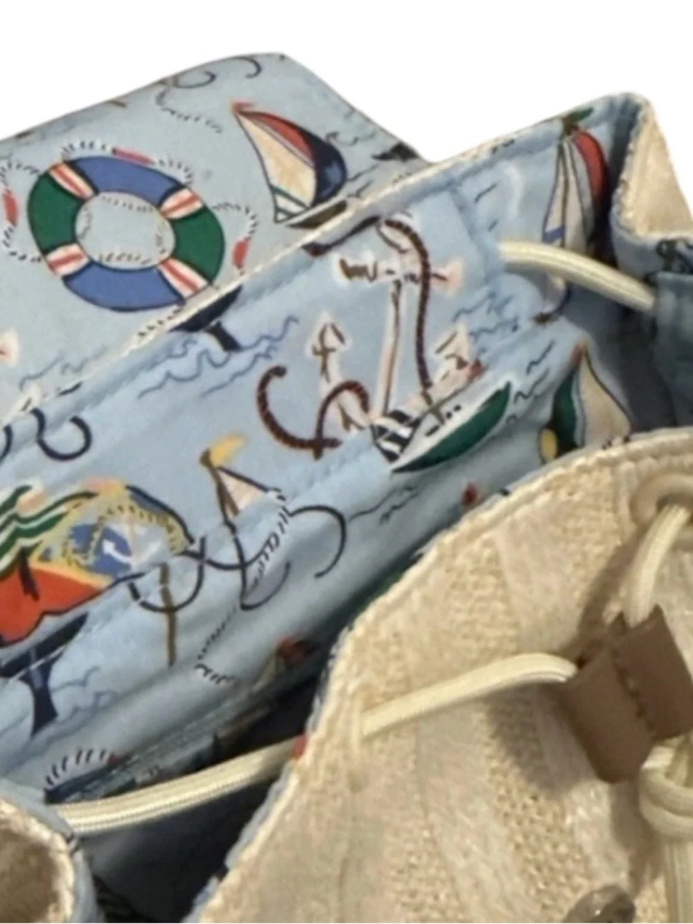 Vera Bradley Nautical Anchor Knit Mini Backpack Coastal Sailboat Print
